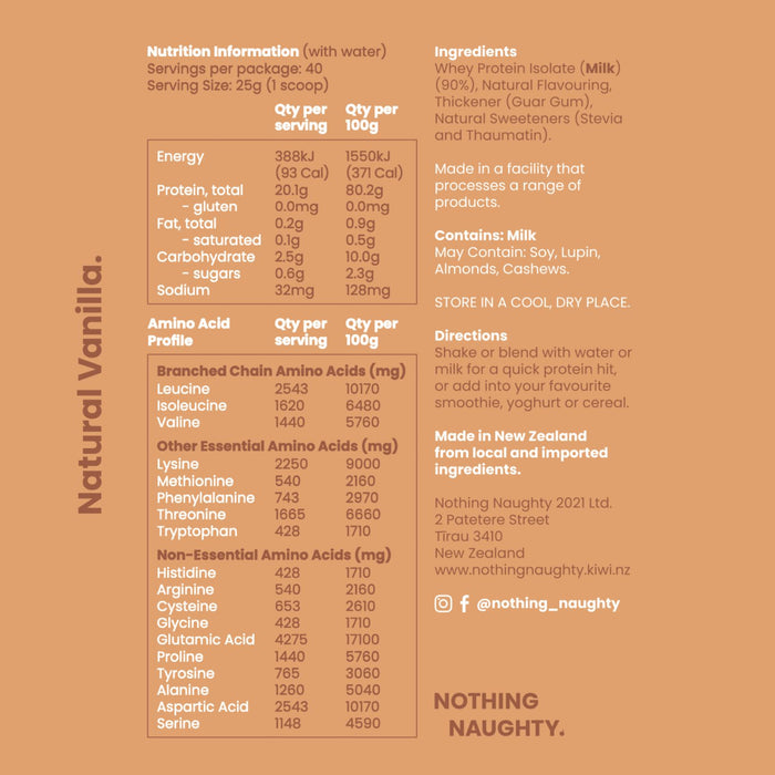 NZ Whey Protein Isolate - 1kg Jar