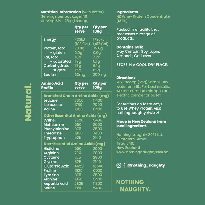 Premium NZ Whey Protein - 1kg Jar