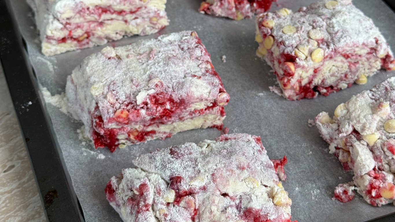 Raspberry White Chocolate Scones