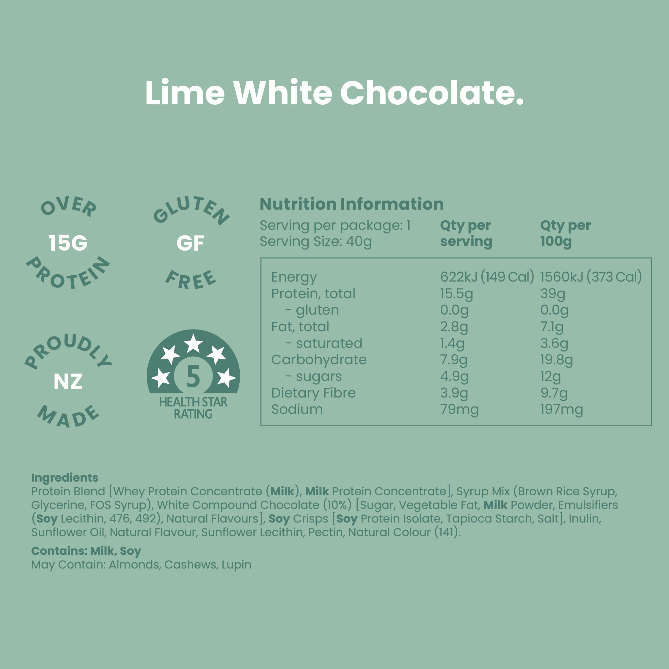 Nutrition – Lime White Chocolate