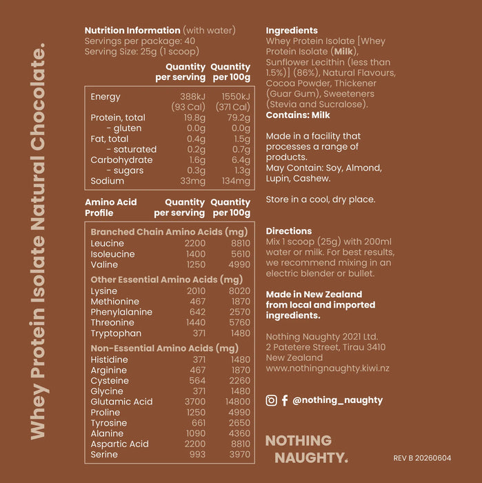 NZ Whey Protein Isolate - 1kg Jar
