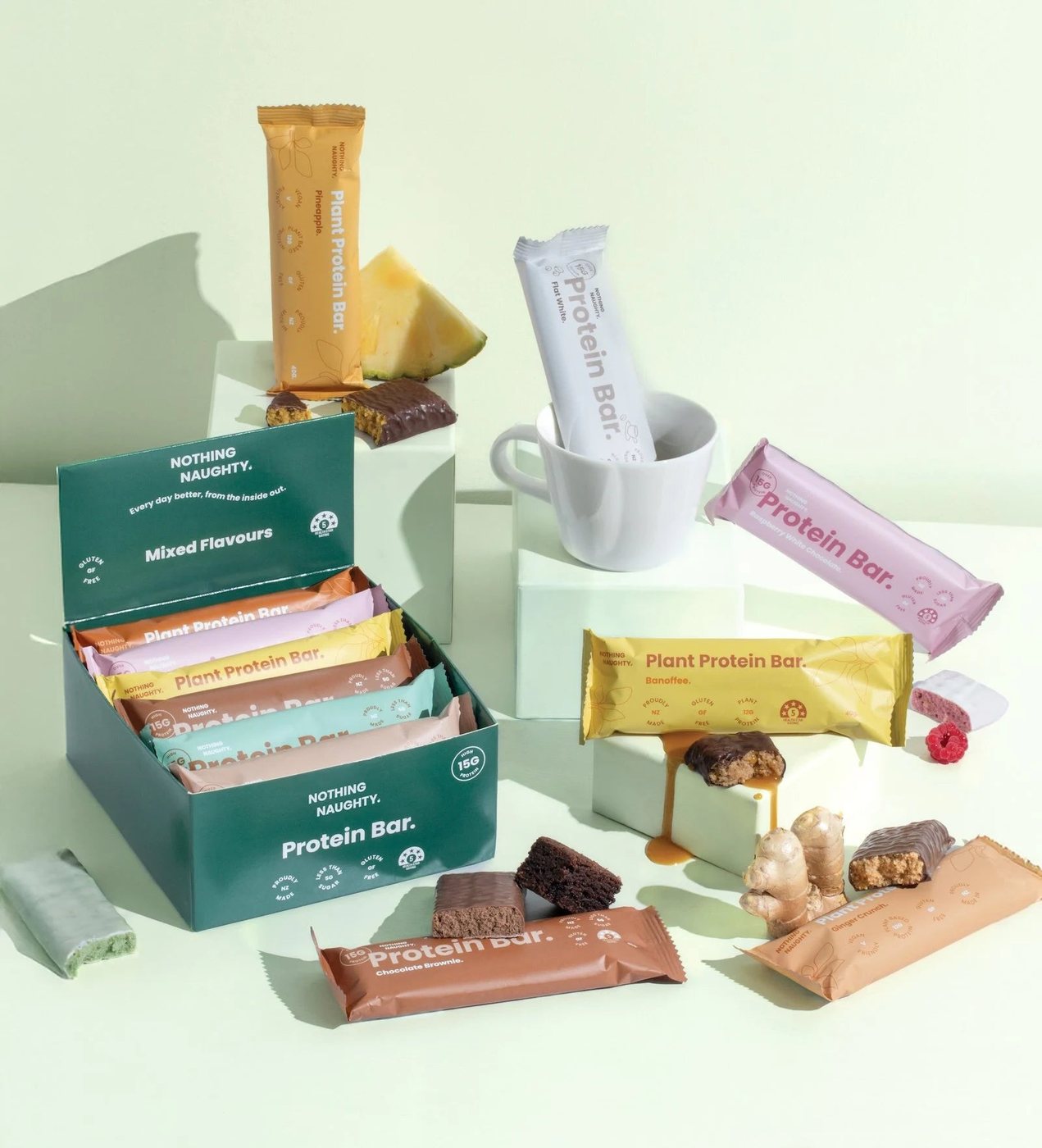 Nothing Naughty protein bars, mixed flavours